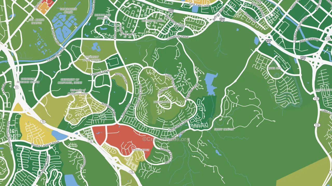Turtle Rock, Irvine, CA Map of Murder Rates