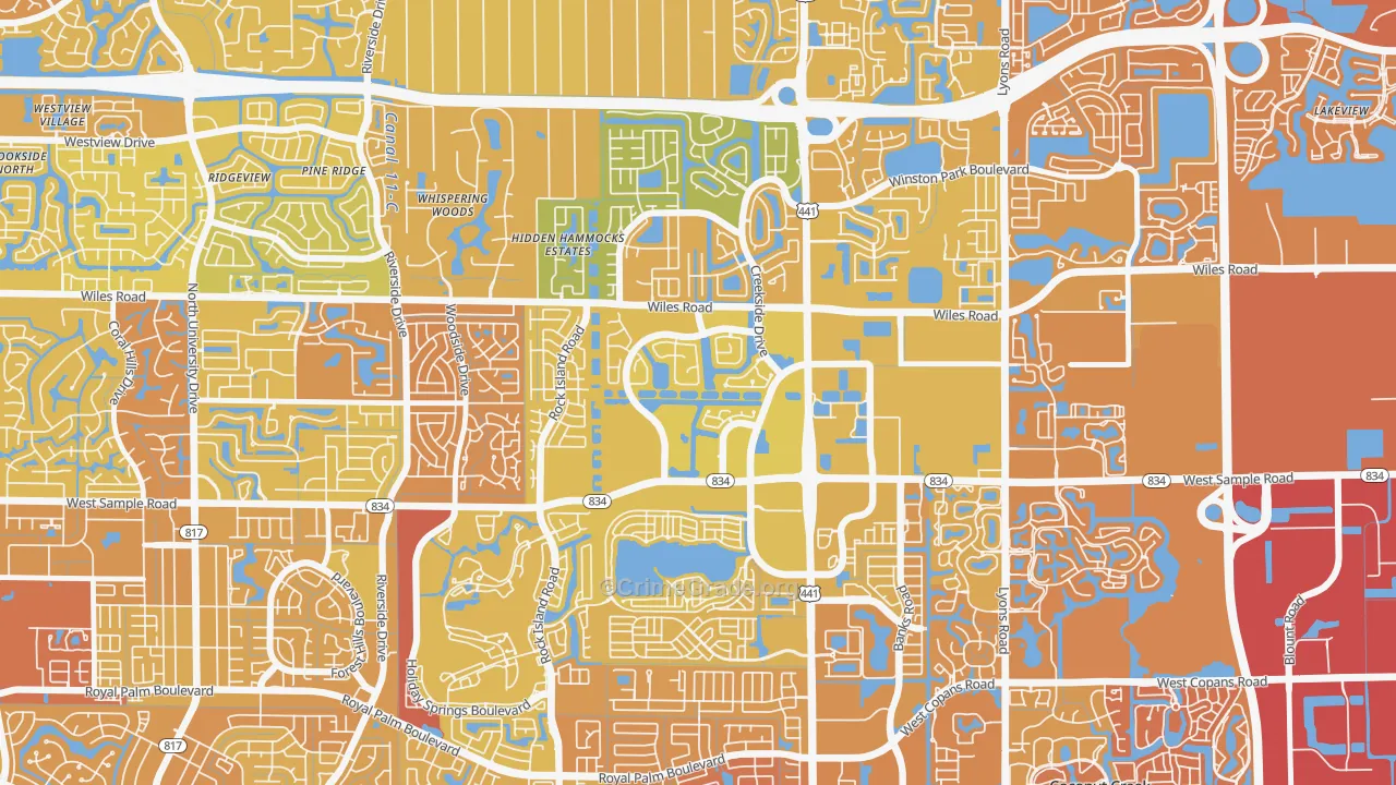 Turtle Run, Coral Springs, FL Map of Murder Rates