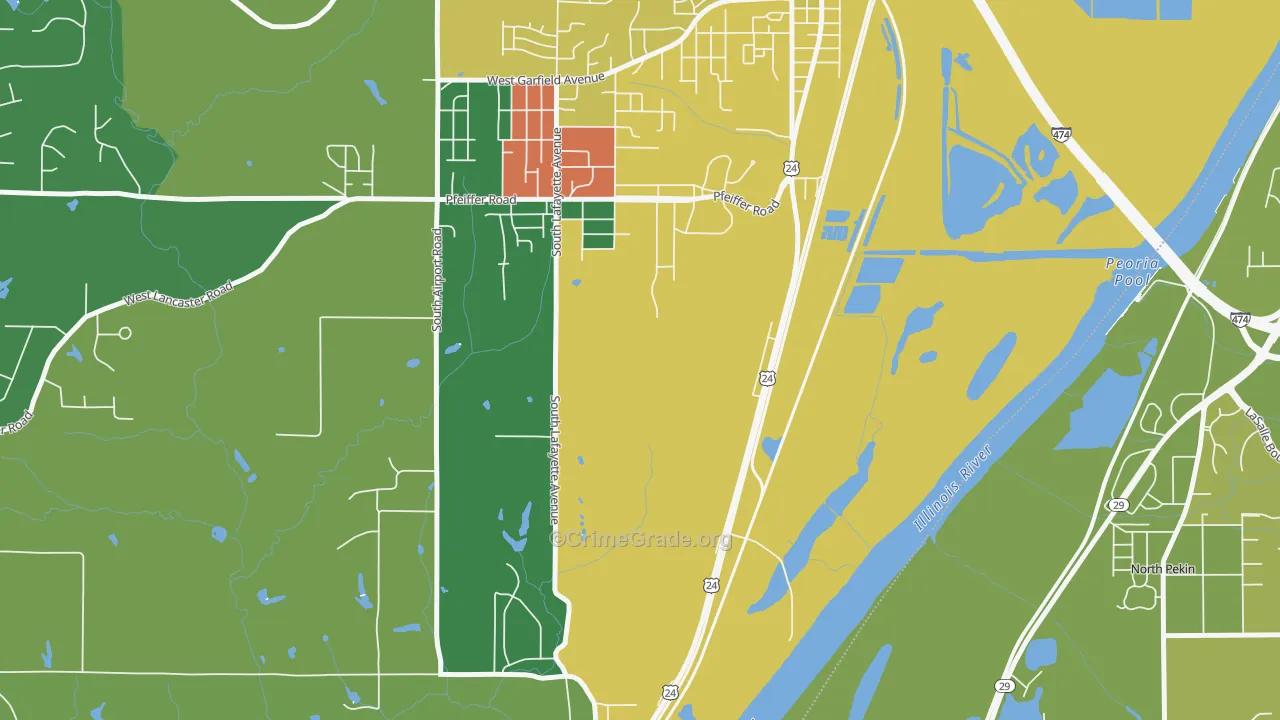 Tuscarora, IL Map of Murder Rates