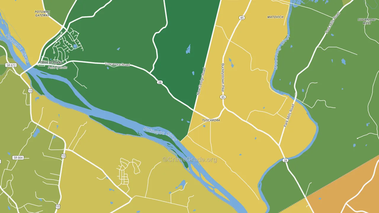 Tuscarora, MD Map of Murder Rates