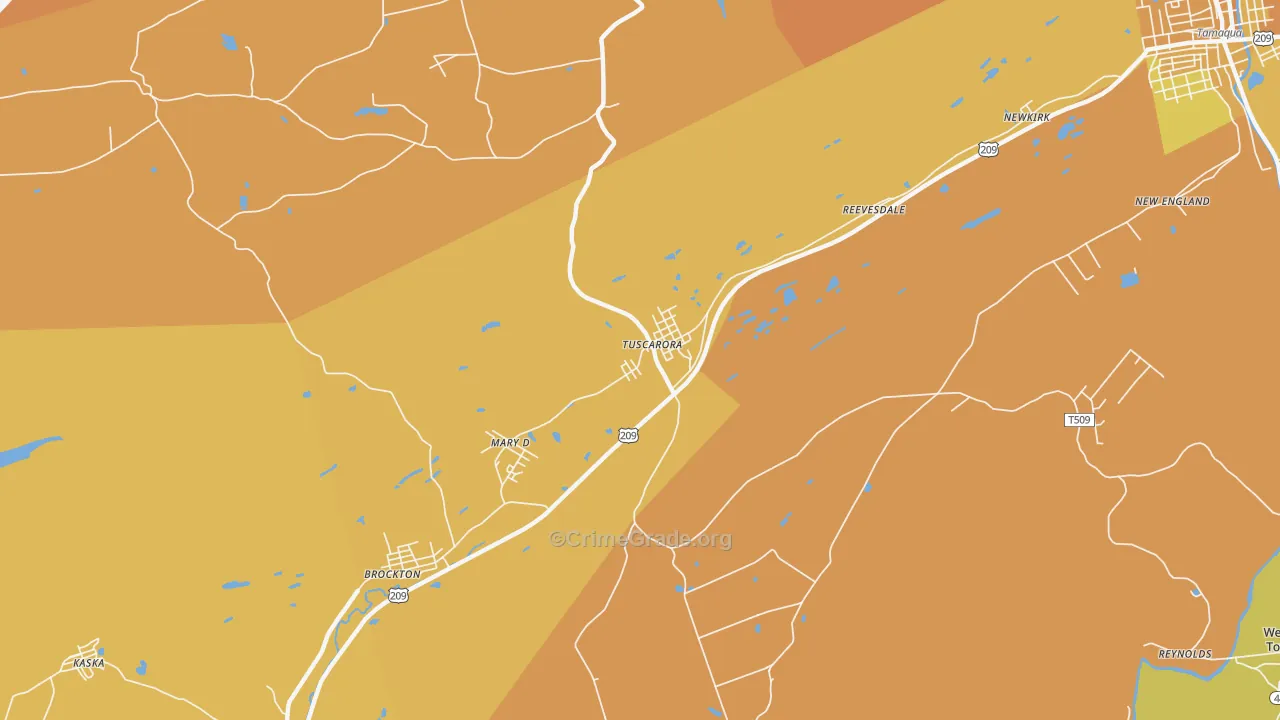 Tuscarora, PA Map of Murder Rates