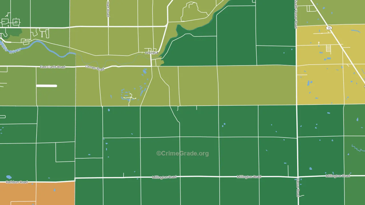 Tuscola, MI Map of Murder Rates
