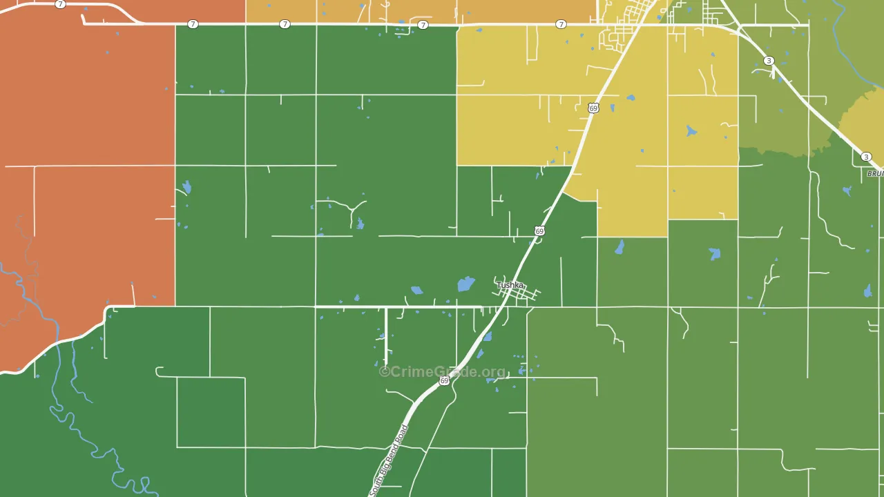 Tushka, OK Map of Murder Rates