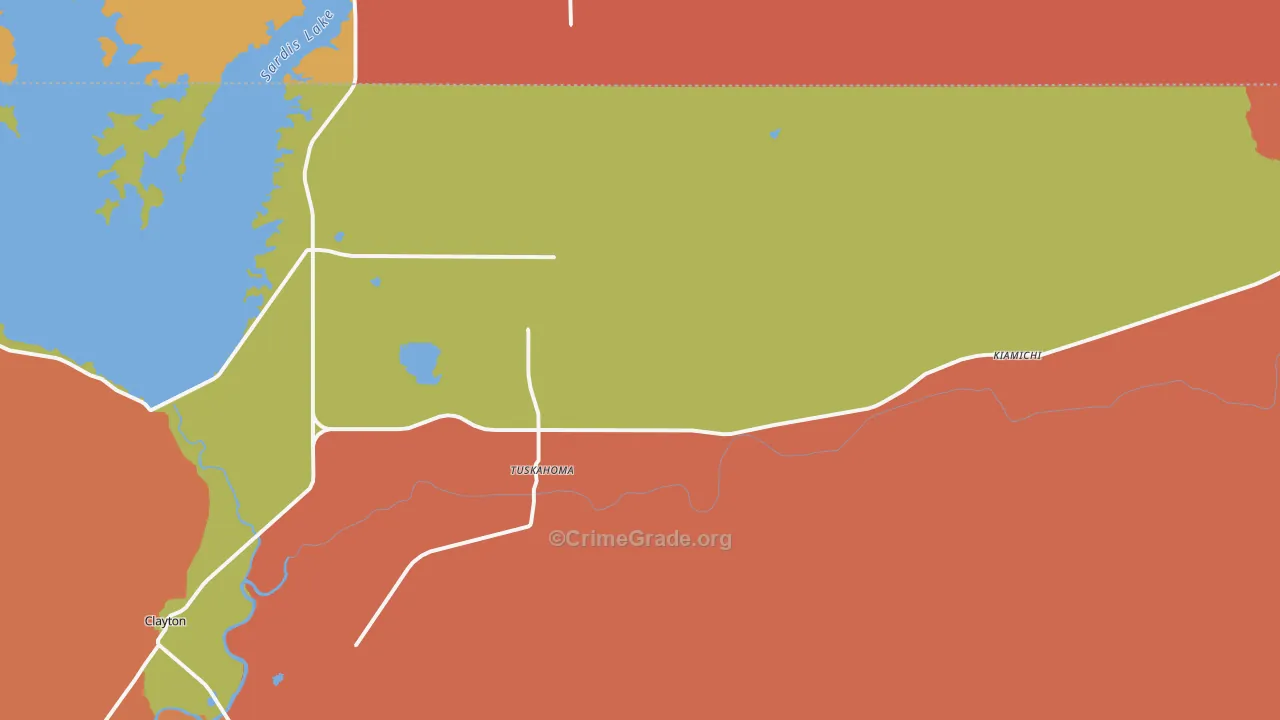 Tuskahoma, OK Map of Murder Rates