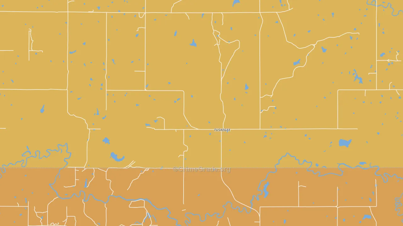 Tuskegee, OK Map of Murder Rates