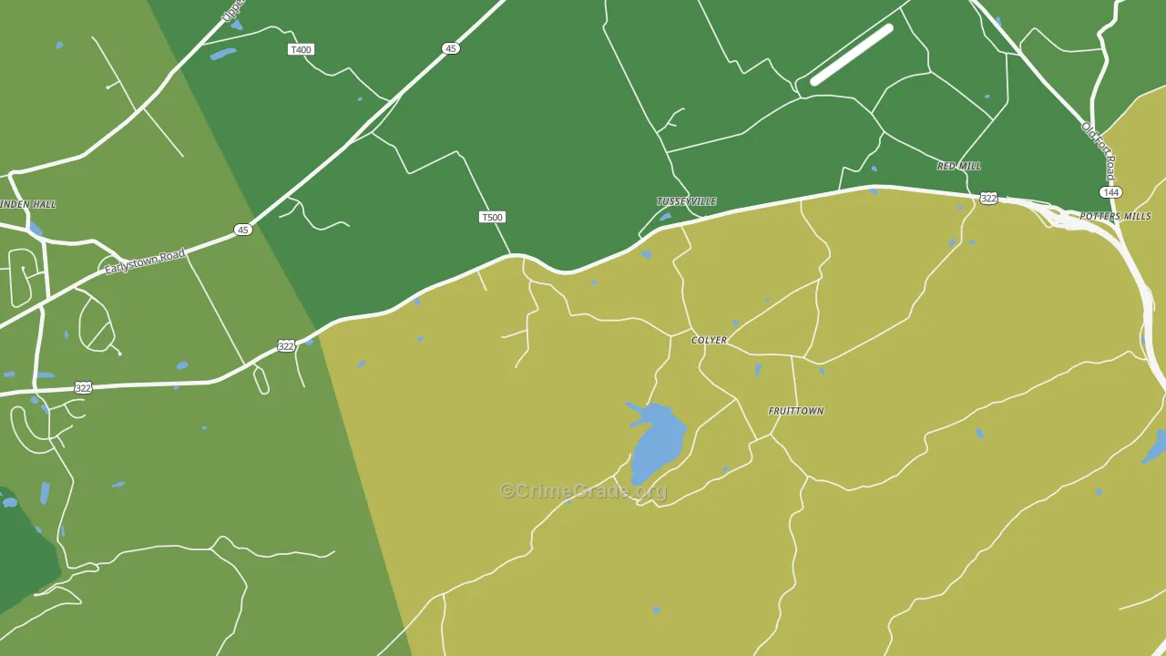 Tusseyville, PA Map of Murder Rates