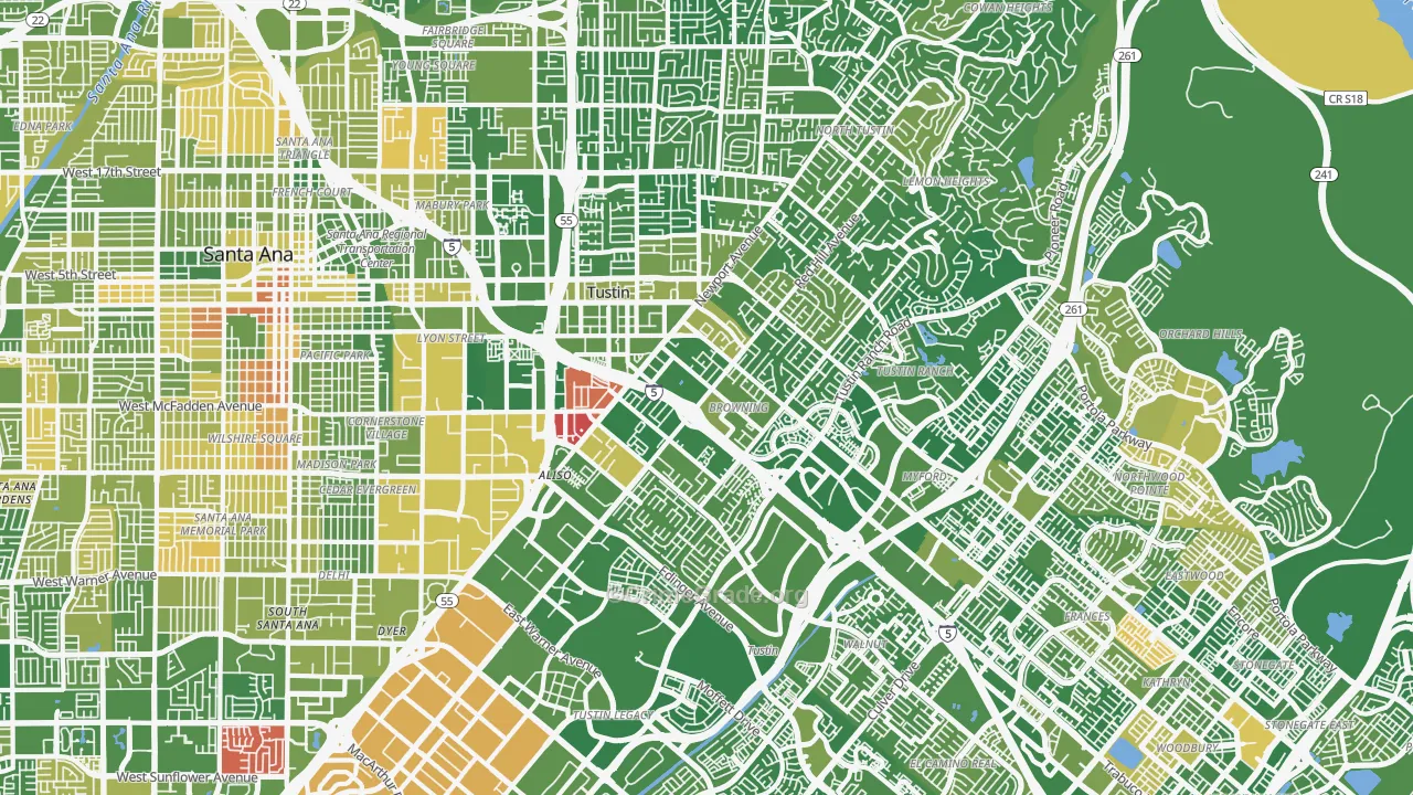 Tustin, CA Map of Murder Rates