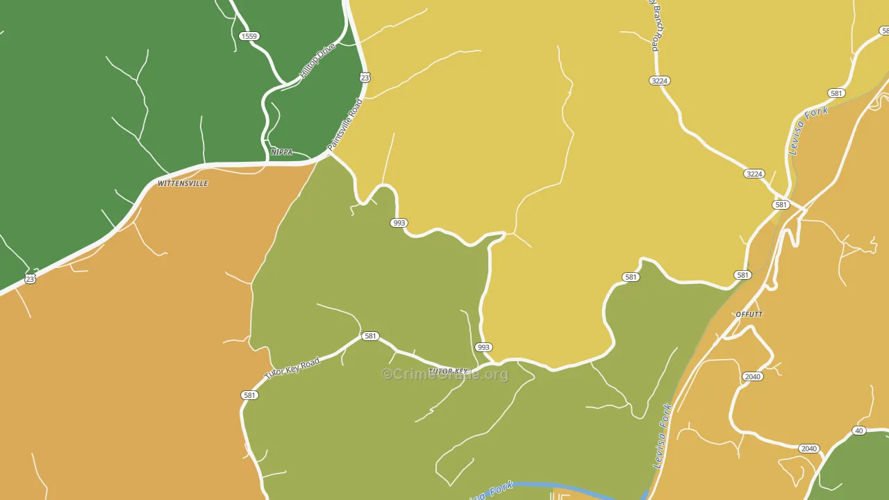 Tutor Key, KY Map of Murder Rates