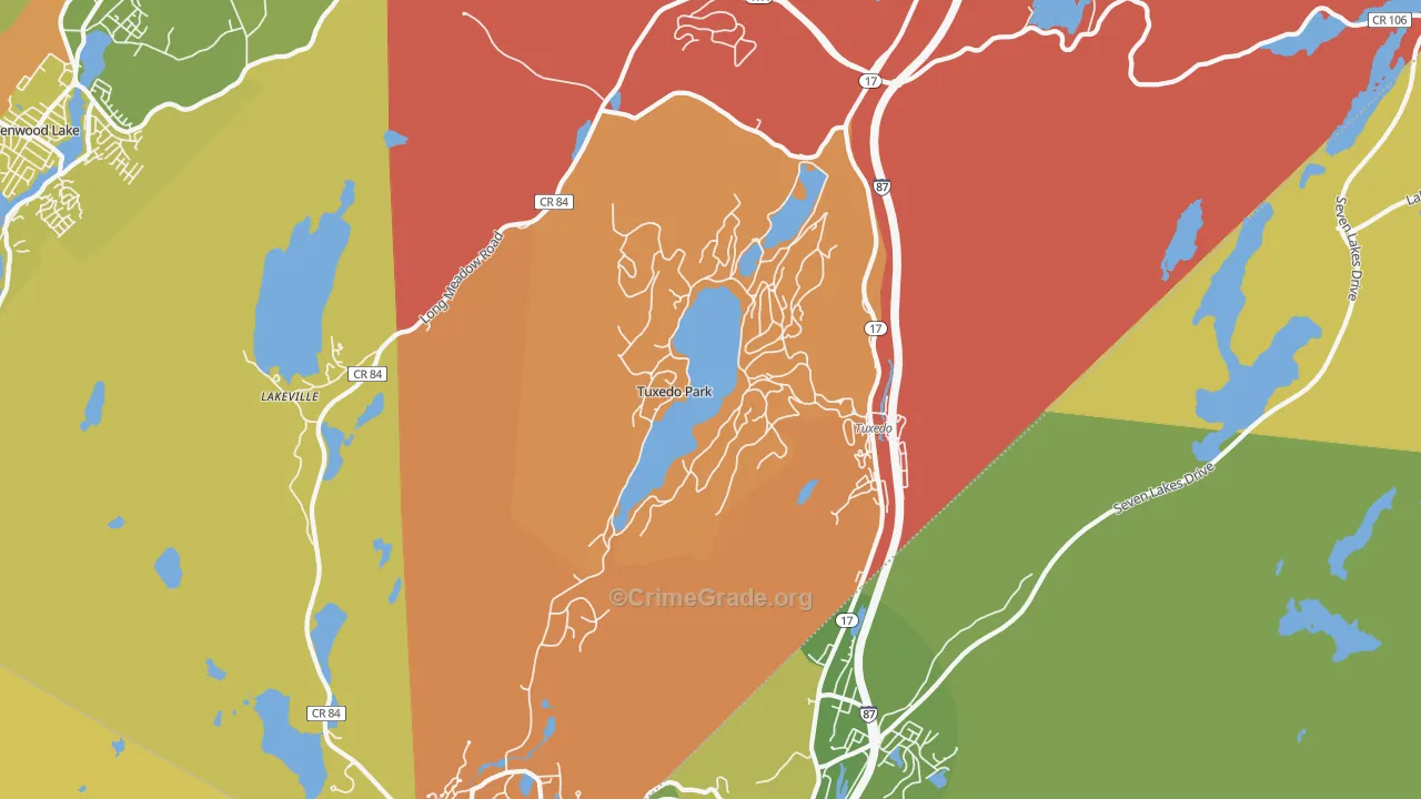 Tuxedo Park, NY Map of Murder Rates