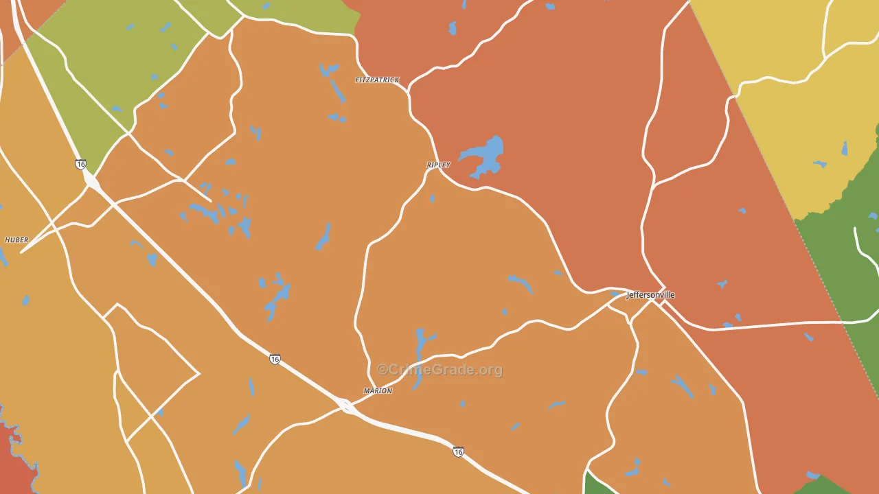 Twiggs County, GA Map of Murder Rates