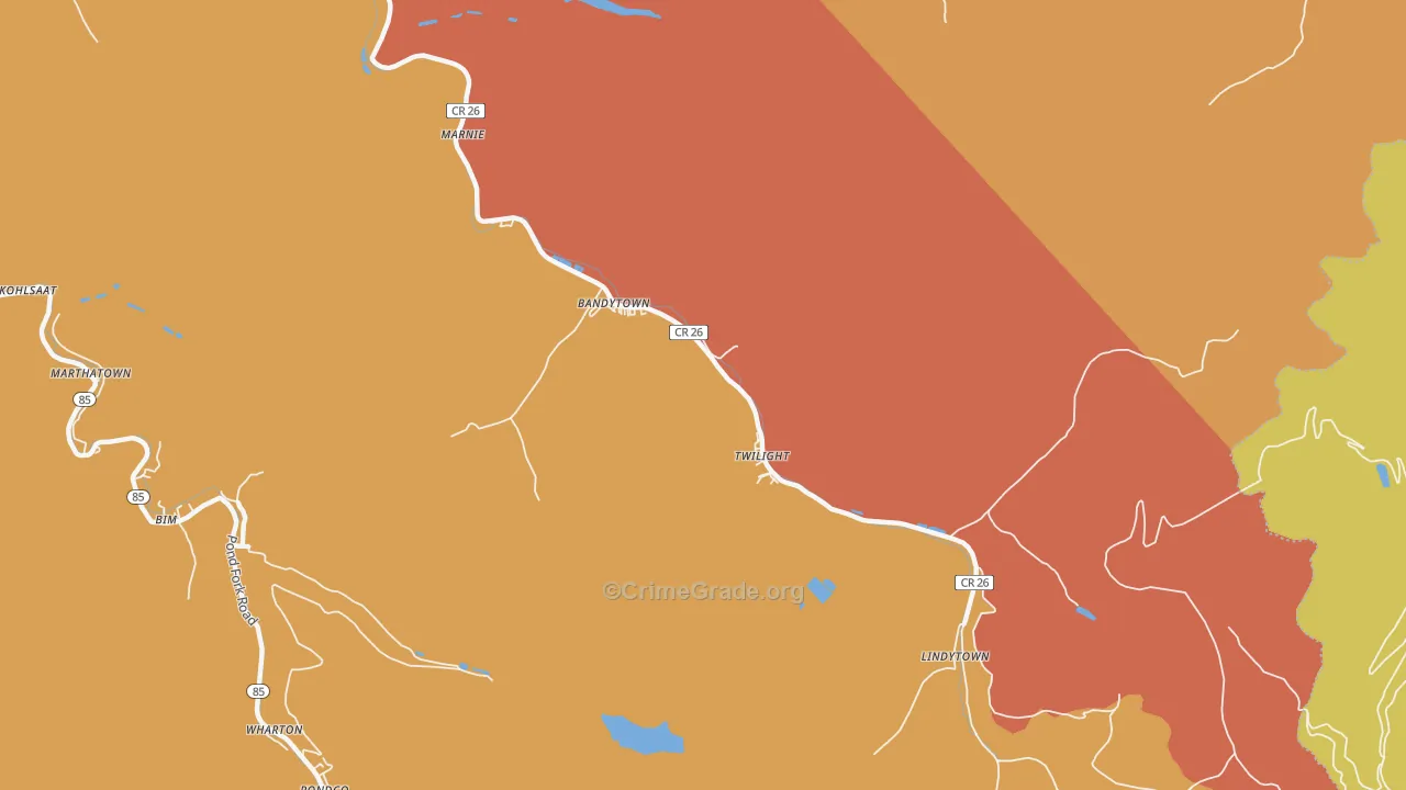 Twilight, WV Map of Murder Rates