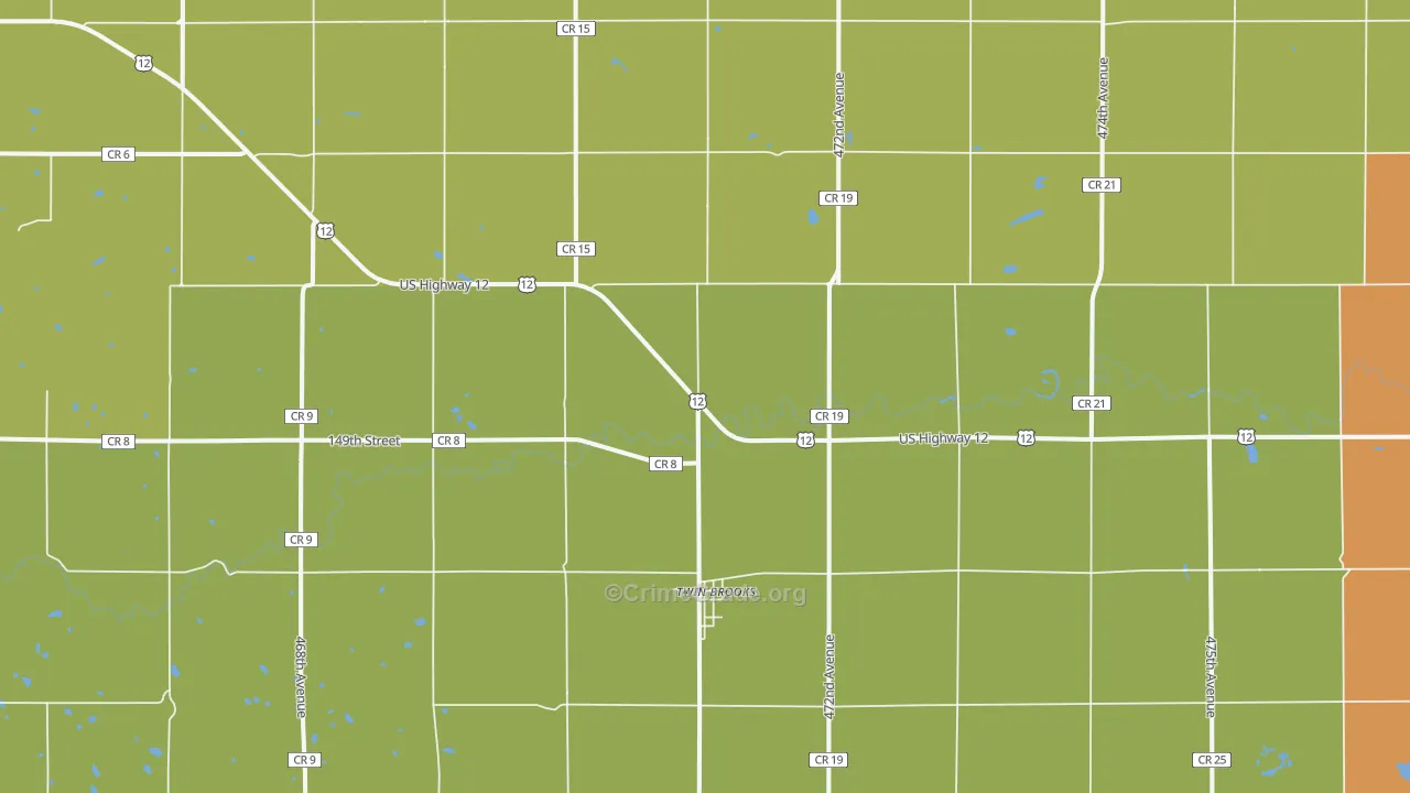 Twin Brooks, SD Map of Murder Rates