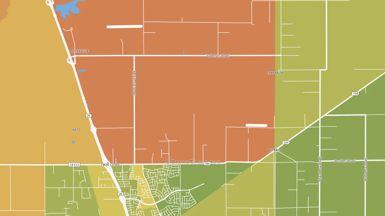 Twin Cities, CA Map of Murder Rates