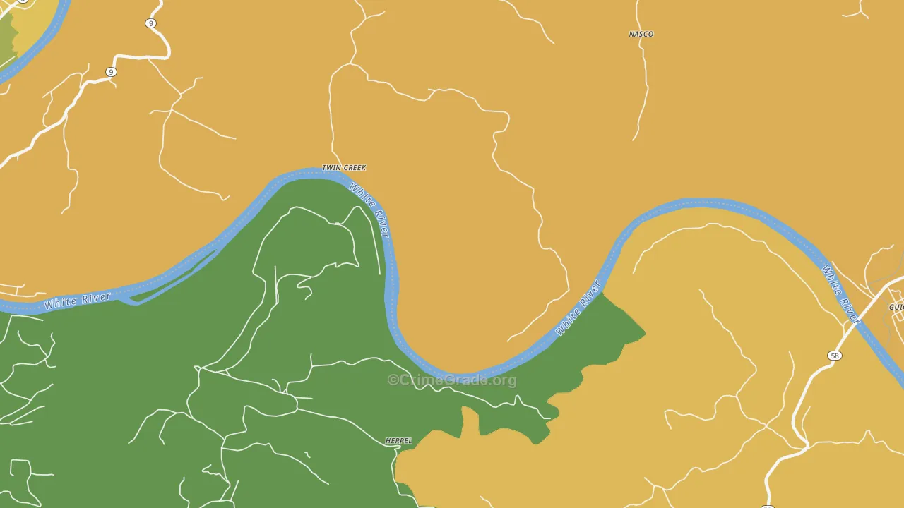 Twin Creek, AR Map of Murder Rates