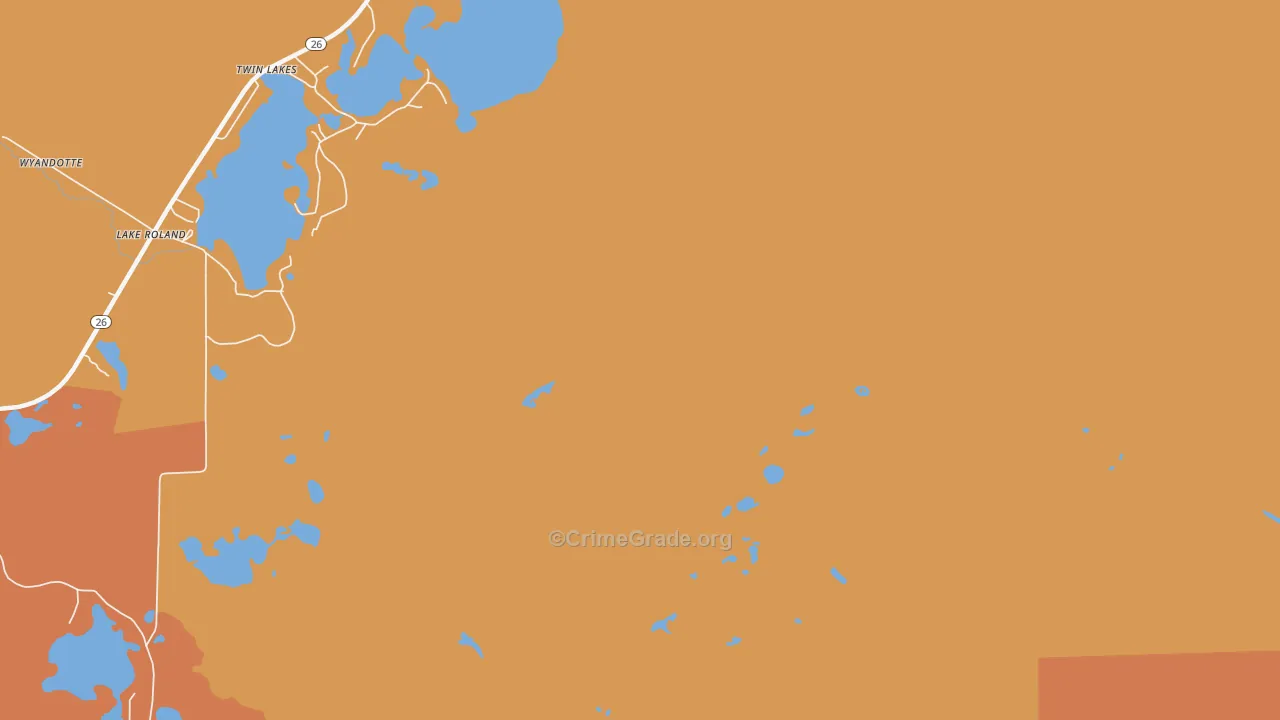 Twin Lakes, MI Map of Murder Rates