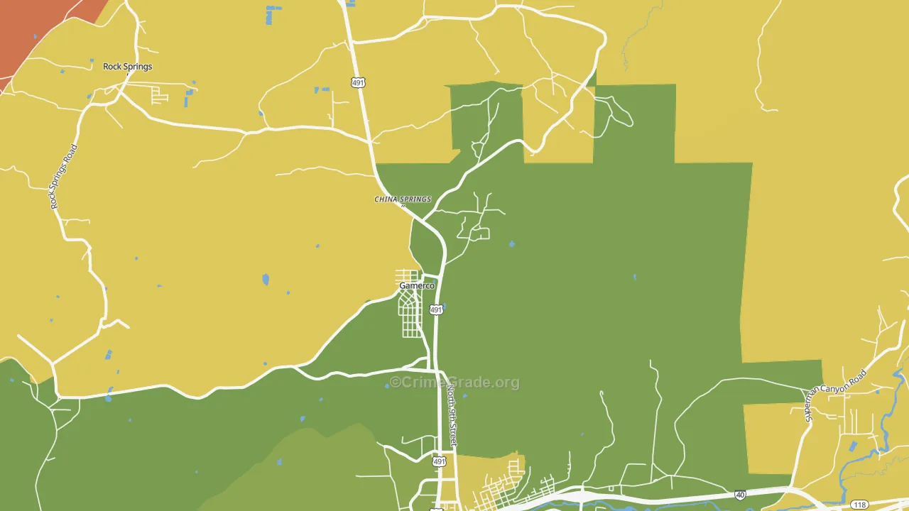 Twin Lakes, NM Map of Murder Rates