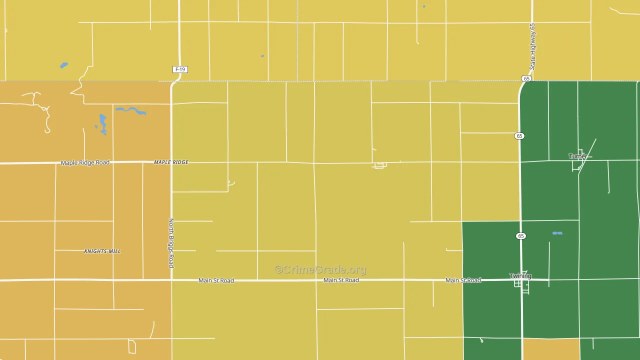 Twining, MI Map of Murder Rates