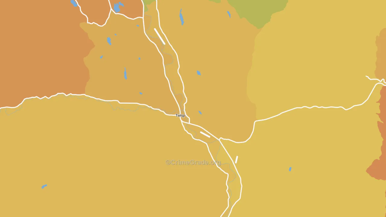 Twisp, WA Map of Murder Rates