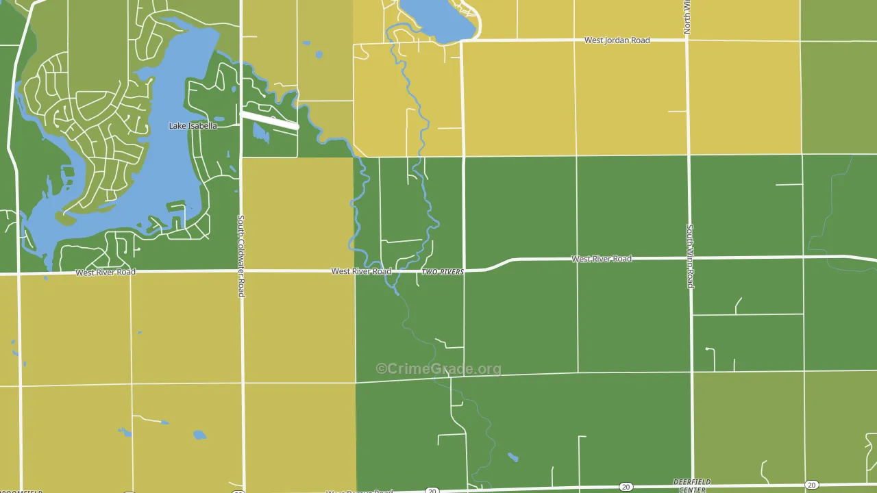 Two Rivers, MI Map of Murder Rates