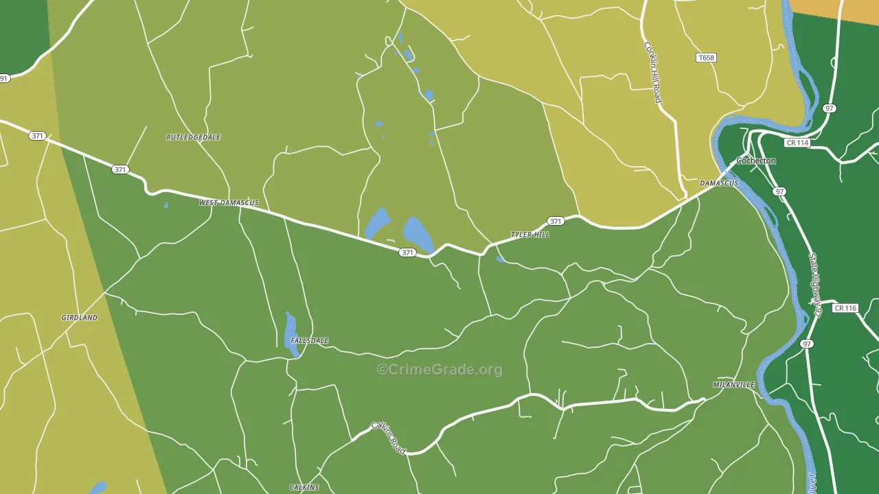 Tyler Hill, PA Map of Murder Rates