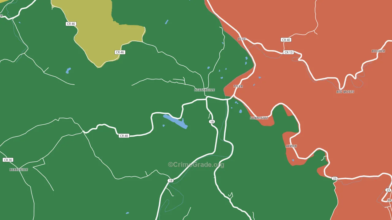 Tyler, WV Map of Murder Rates