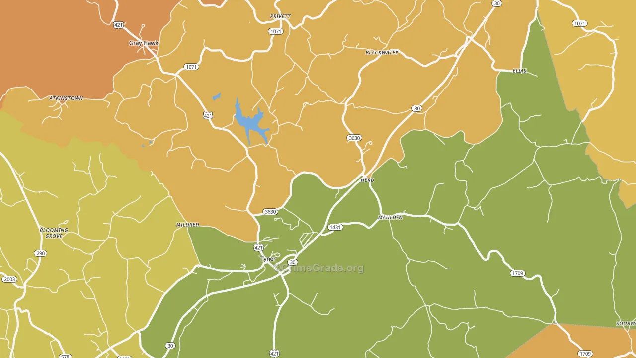 Tyner, KY Map of Murder Rates