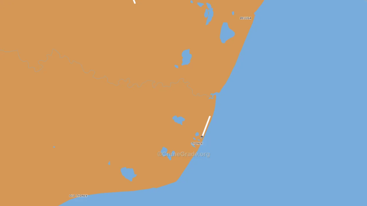 Tyonek, AK Map of Murder Rates