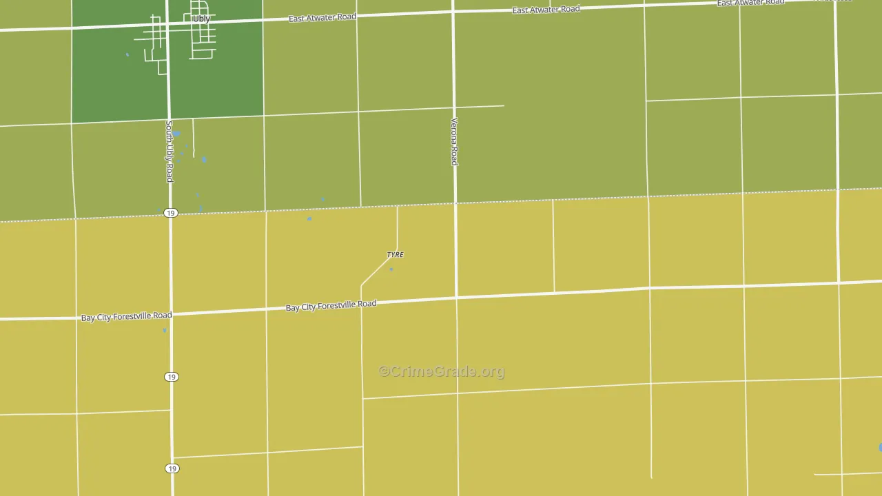 Tyre, MI Map of Murder Rates