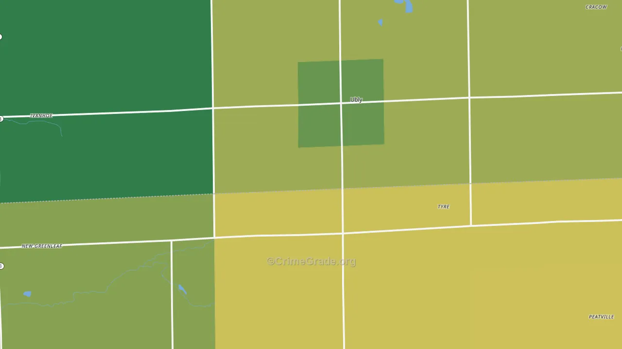Ubly, MI Map of Murder Rates