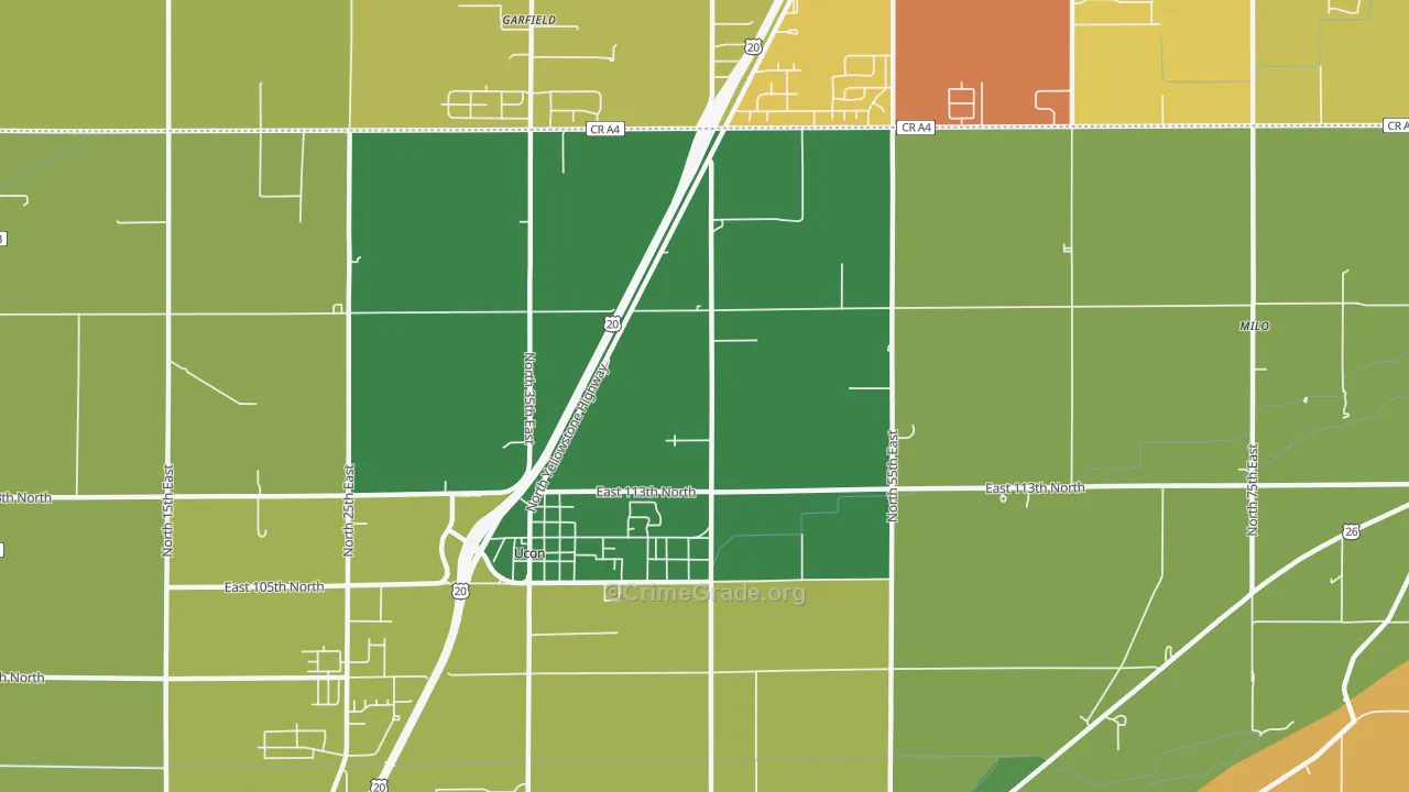 Ucon, ID Map of Murder Rates