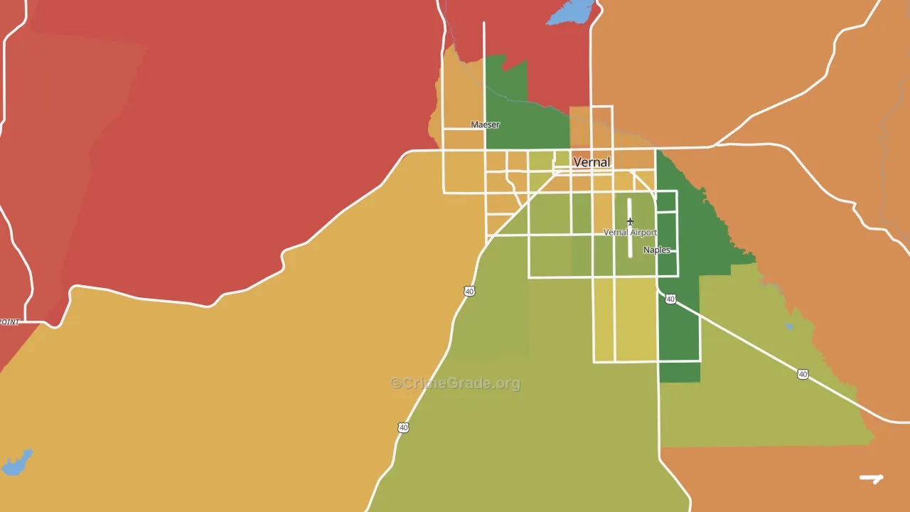 Uintah County, UT Map of Murder Rates