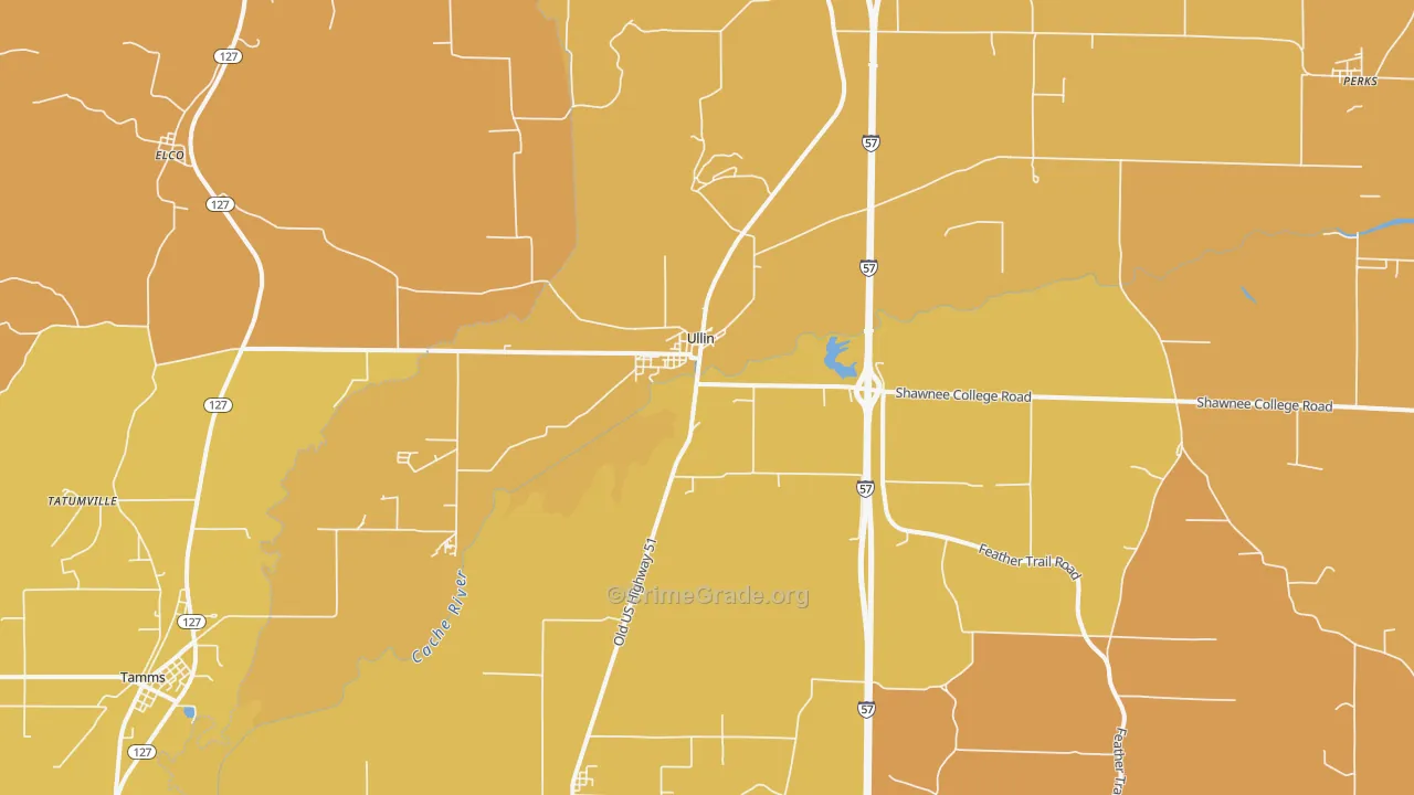 Ullin, IL Map of Murder Rates