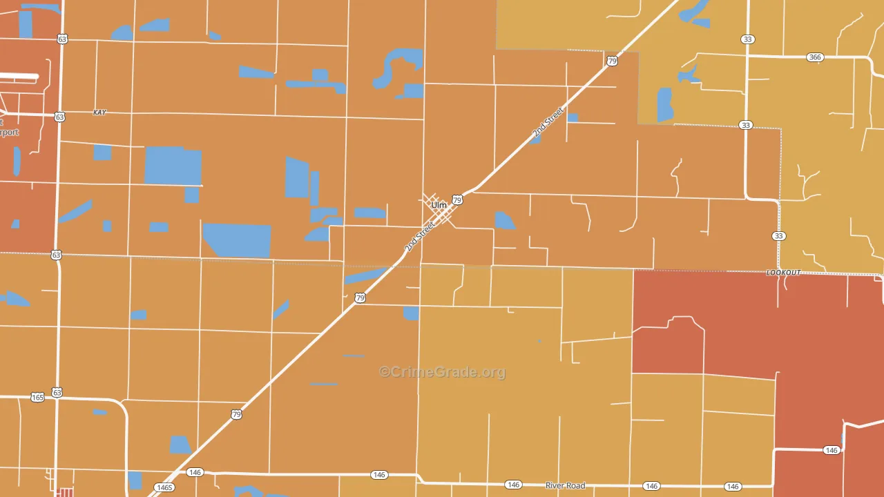 Ulm, AR Map of Murder Rates