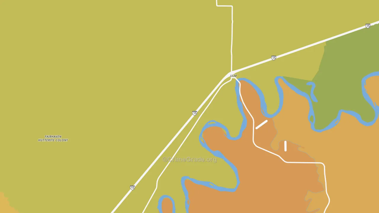 Ulm, MT Map of Murder Rates