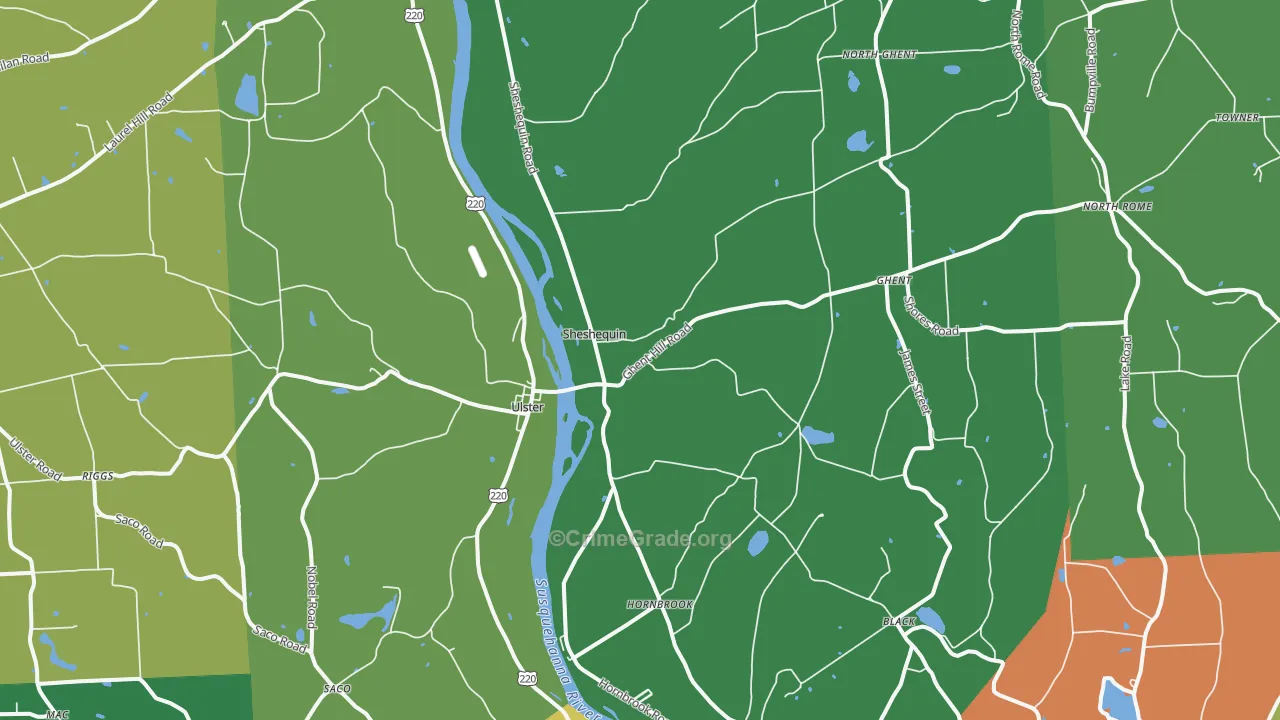 Ulster, PA Map of Murder Rates