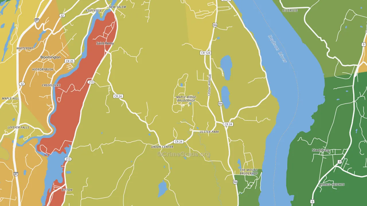 Ulster Park, NY Map of Murder Rates