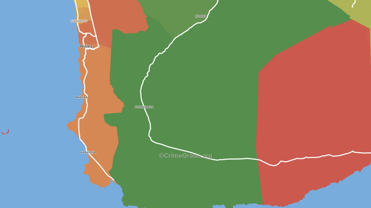 Ulupalakua, HI Map of Murder Rates