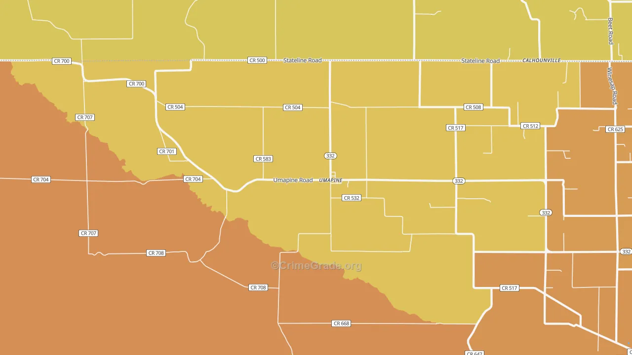 Umapine, OR Map of Murder Rates