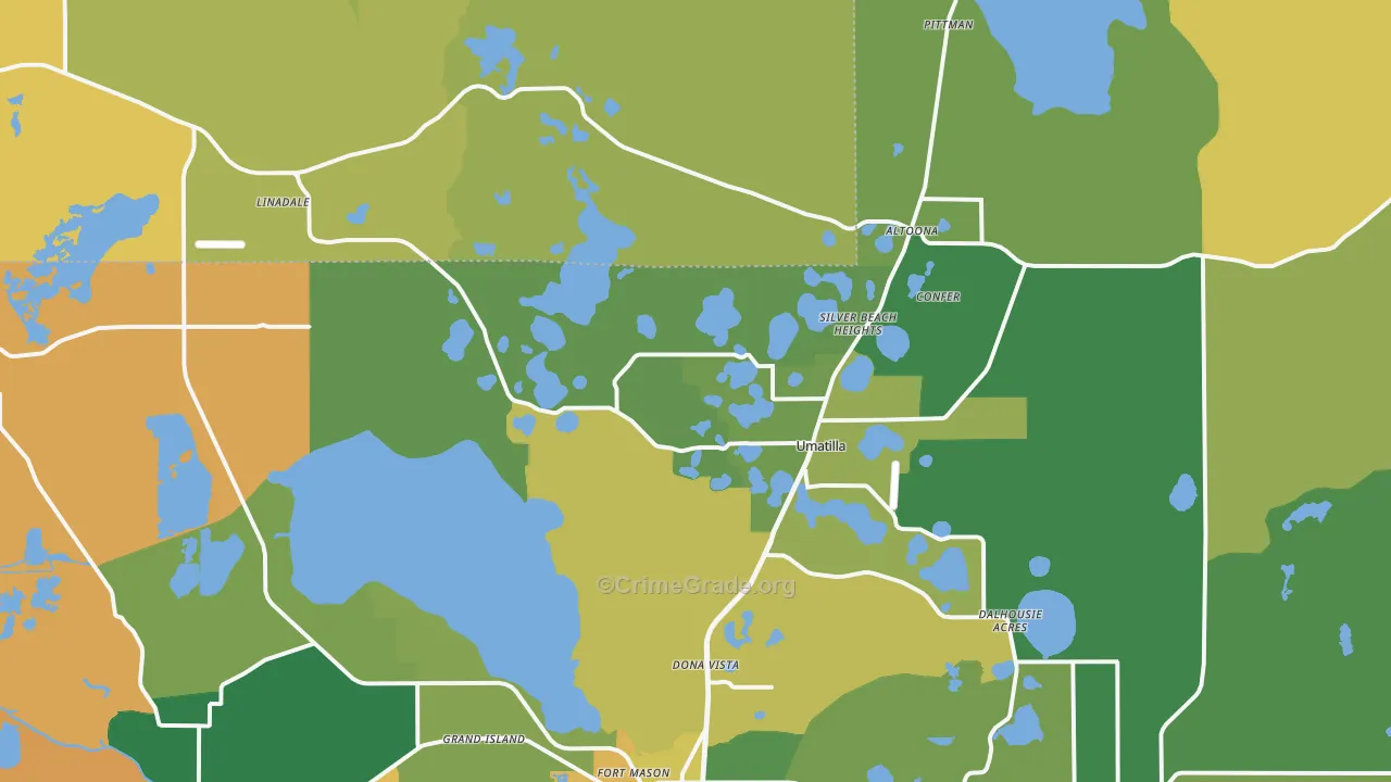 Umatilla, FL Map of Murder Rates