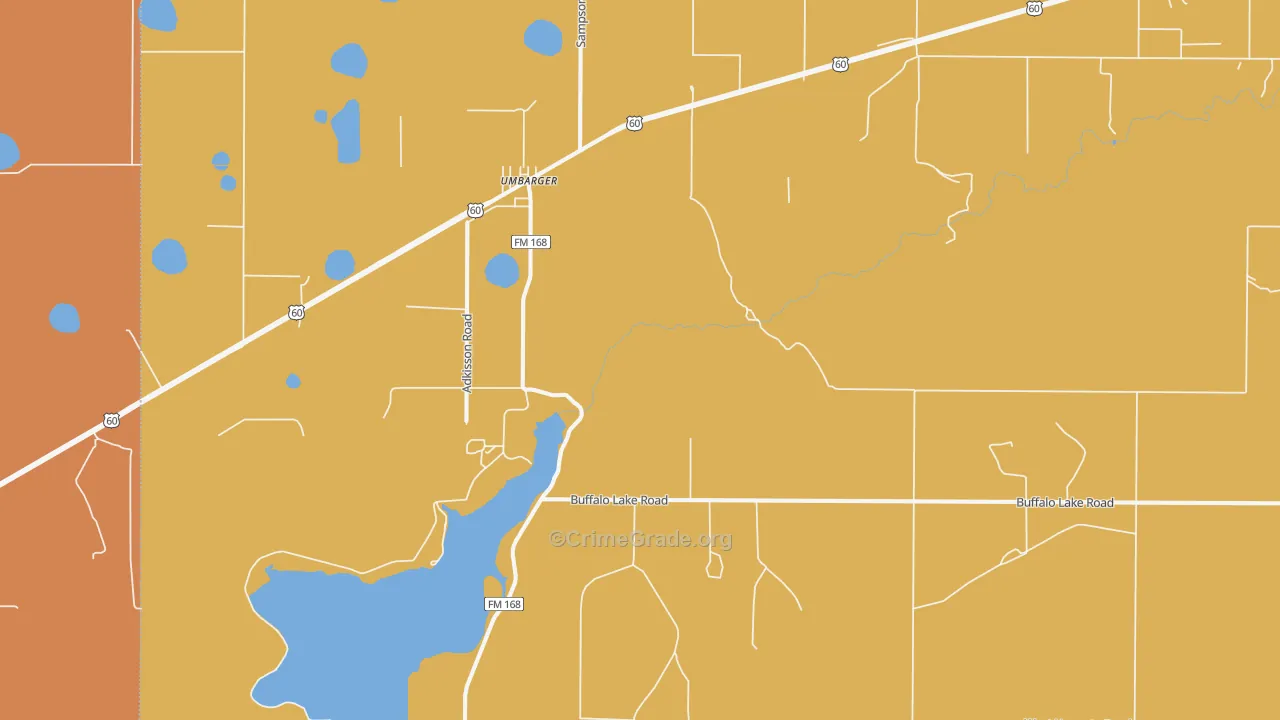 Umbarger, TX Map of Murder Rates