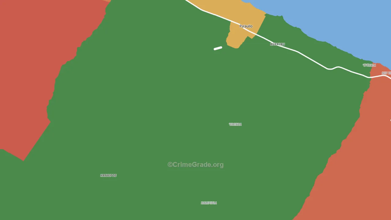 Umikoa, HI Map of Murder Rates