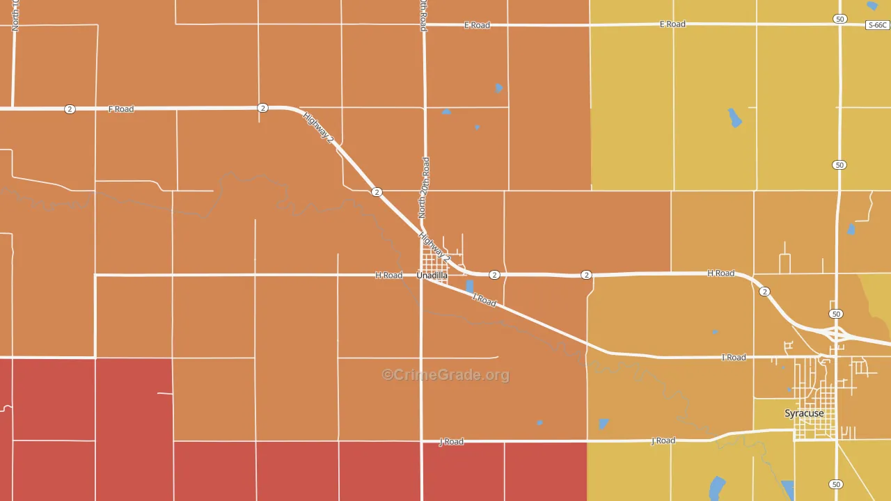 Unadilla, NE Map of Murder Rates