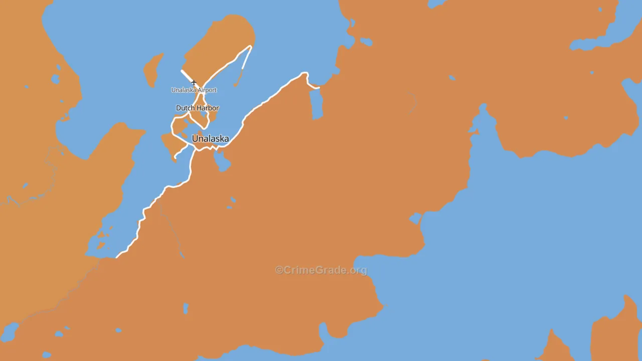 Unalaska, AK Map of Murder Rates