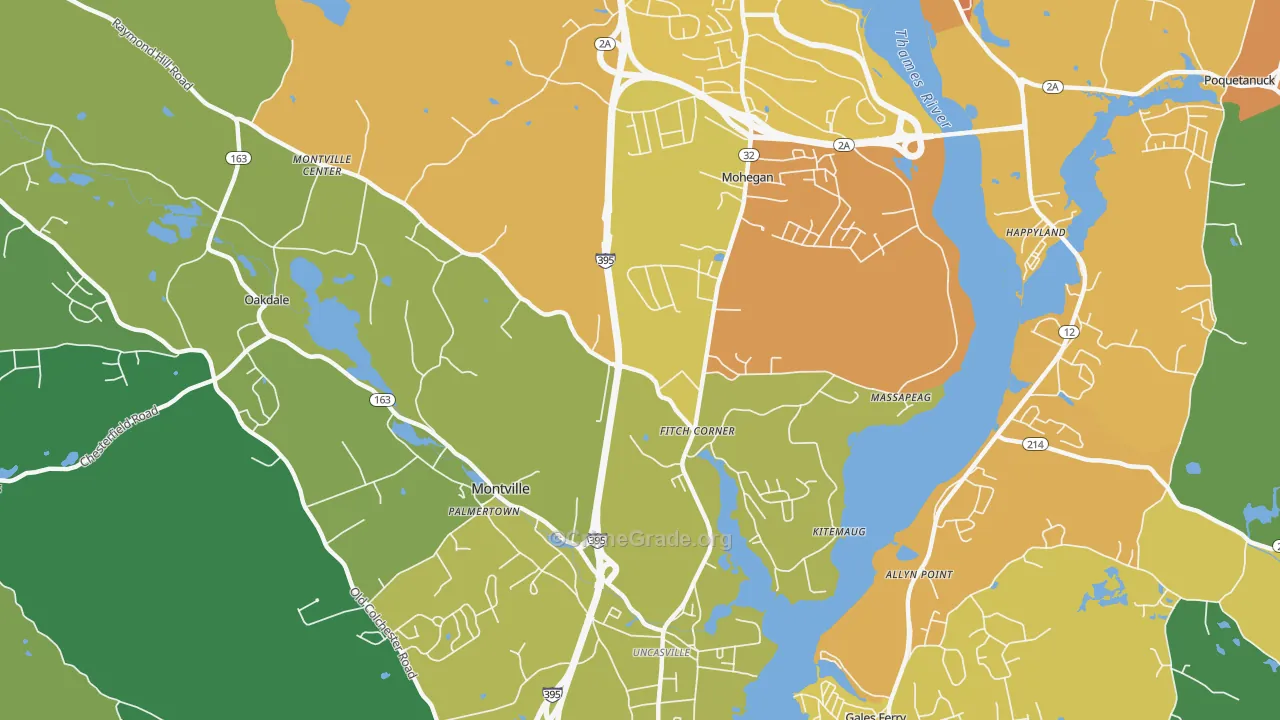 Uncasville, CT Map of Murder Rates