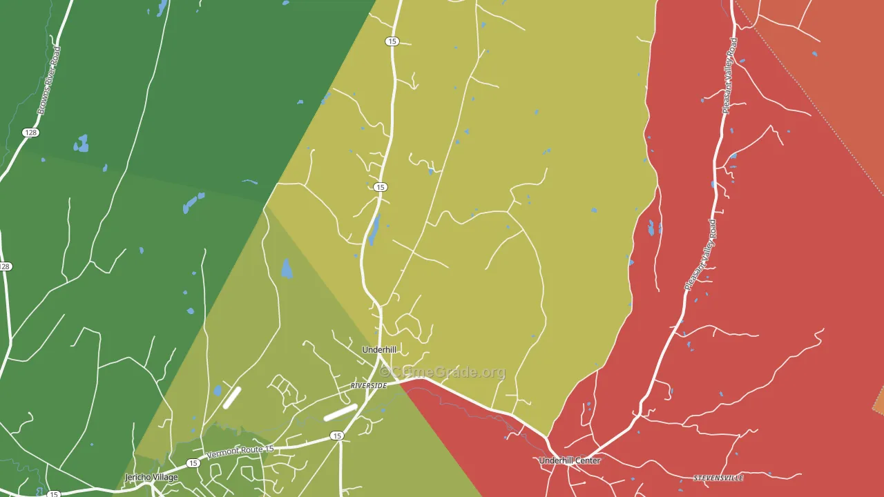 Underhill, VT Map of Murder Rates