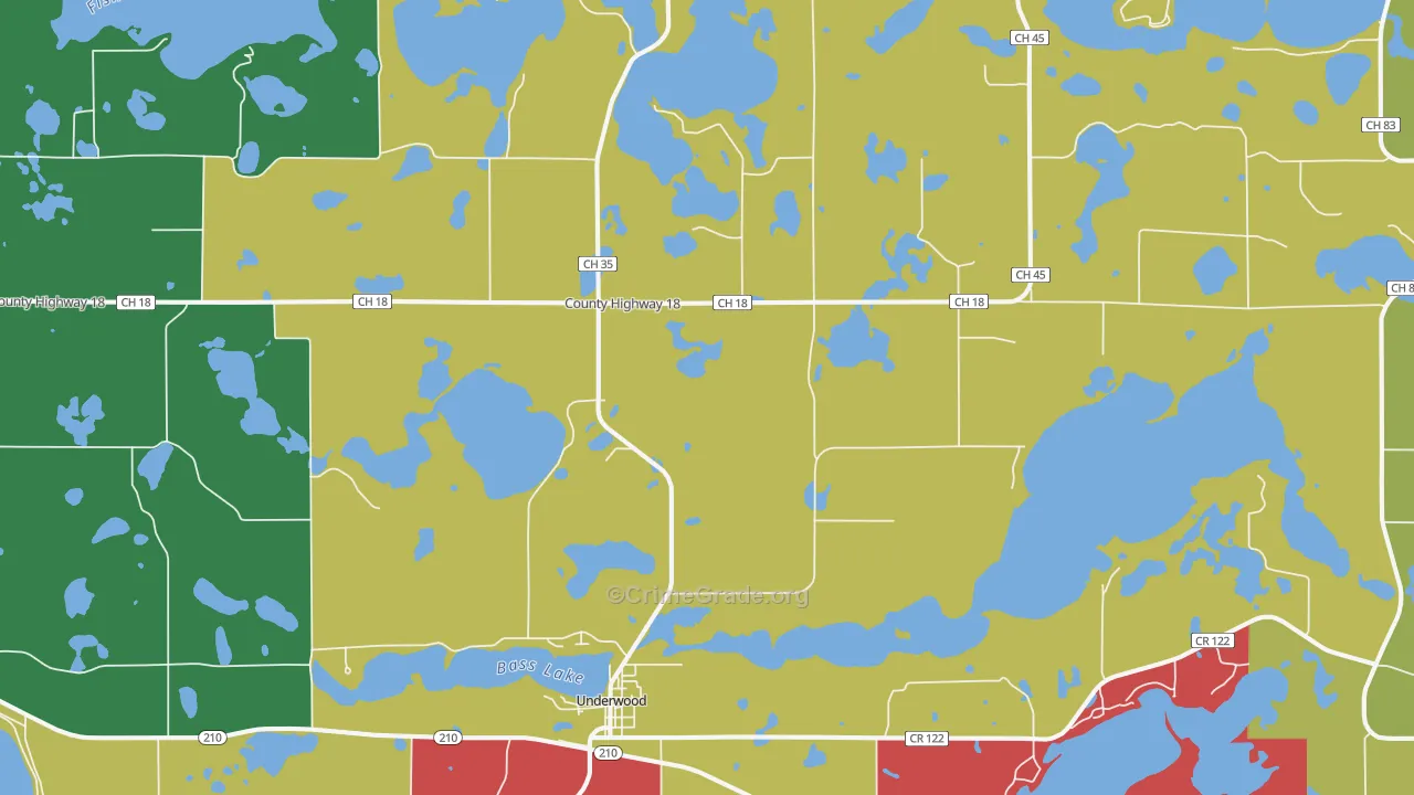 Underwood, MN Map of Murder Rates