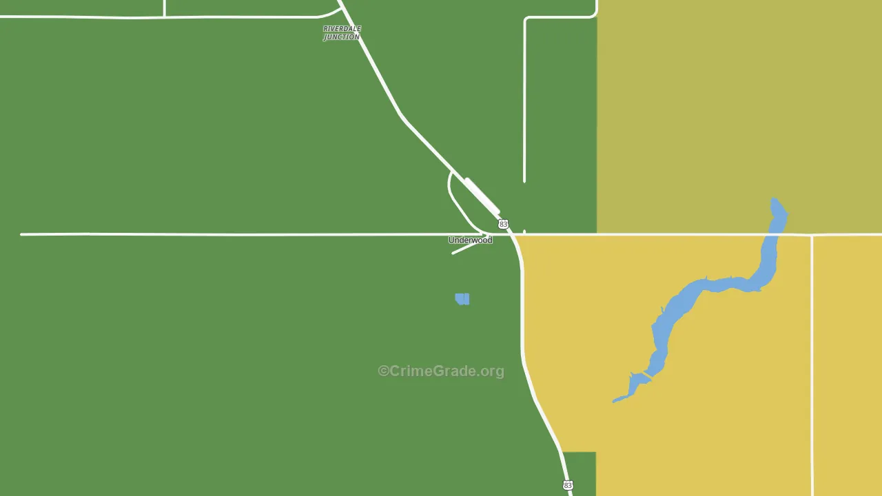 Underwood, ND Map of Murder Rates