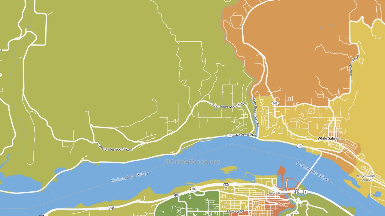 Underwood, WA Map of Murder Rates
