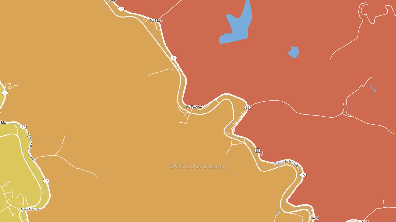 Uneeda, WV Map of Murder Rates