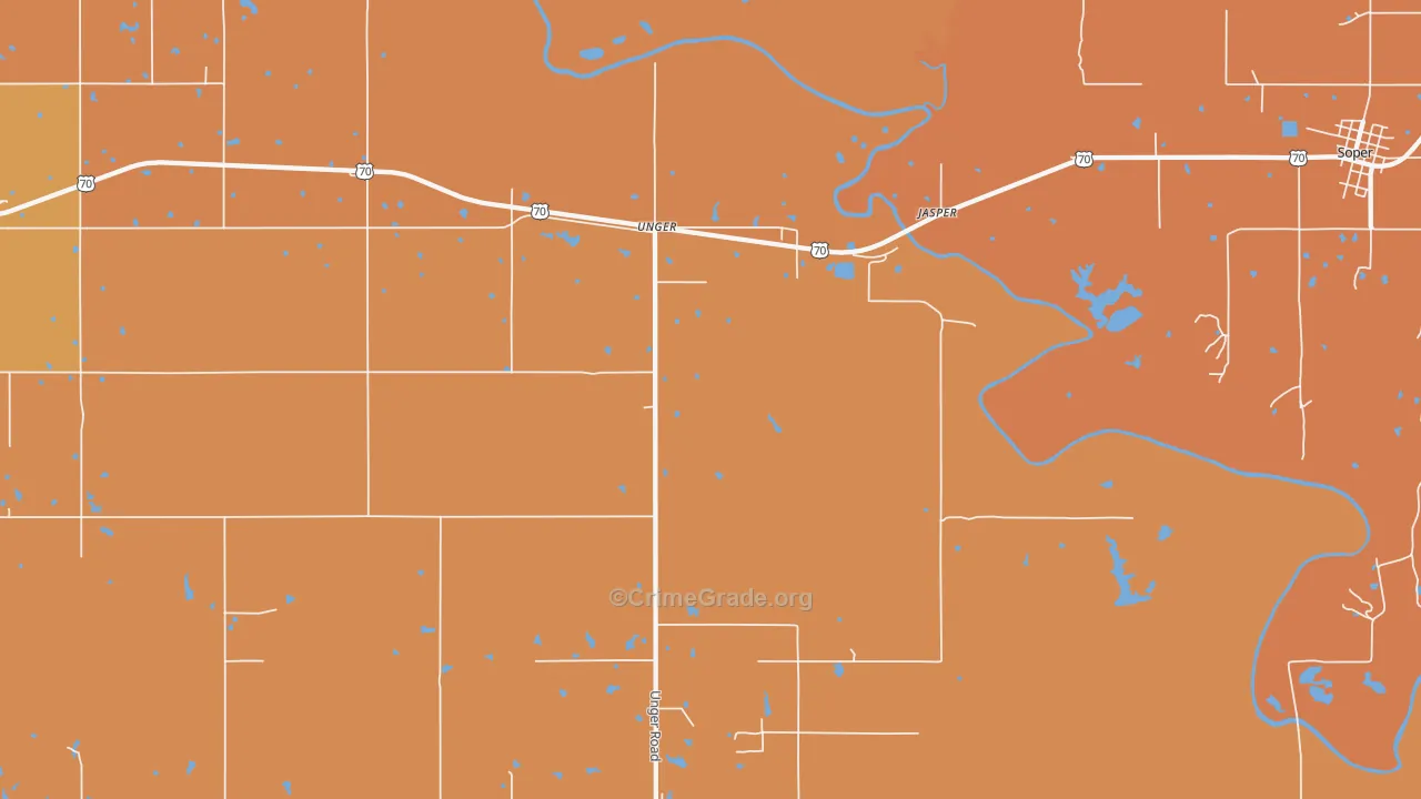 Unger, OK Map of Murder Rates